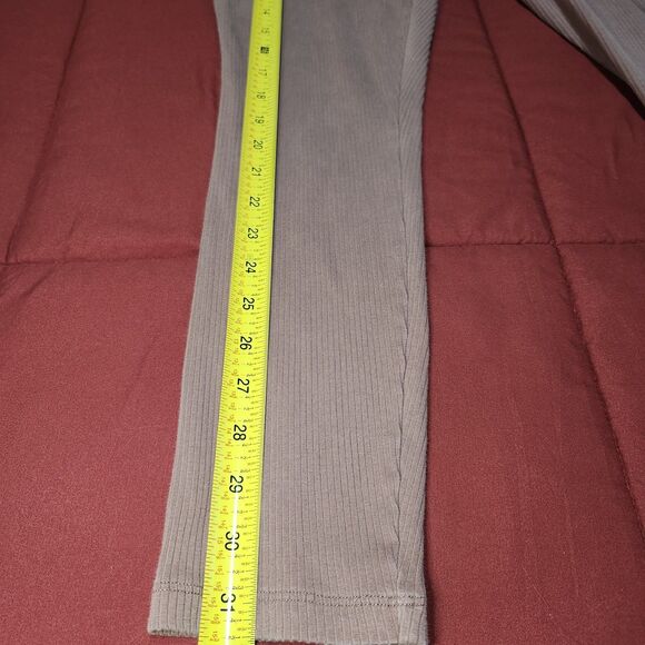 Victoria's Secret PINK Ribbed Seamless High Waist Leggings Mauve L Yoga Preppy - Picture 8 of 11